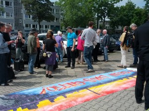 Kundgebung vor dem SWD-Gebäude am 4. Juli