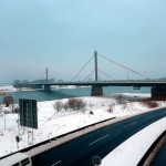 Die Rheinbrücke Leverkusen der A1 im Januar 2013