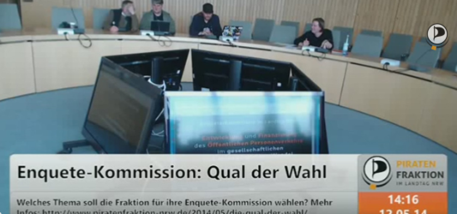 Präsentationen und Diskussion zu den möglichen Themen der Enquete-Kommission von Piraten