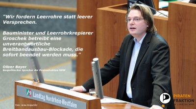 Rede: Leerrohre statt leerer Versprechen: Breitbandausbau-Blockade von Bauminister Groschek beenden; Zukunft mitdenken und einbauen.