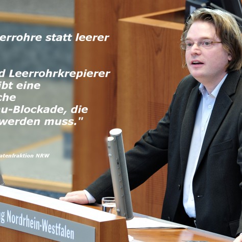 Rede: Leerrohre statt leerer Versprechen: Breitbandausbau-Blockade von Bauminister Groschek beenden; Zukunft mitdenken und einbauen.