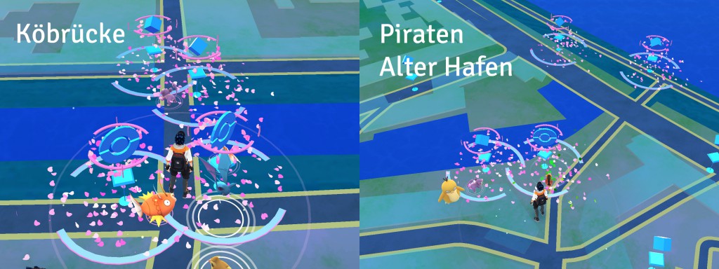 Pokestops in Düsseldorf: Kö und Alter Hafen bei der Piratenpartei