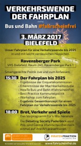 Veranstaltung "Verkehrswende, Der Fahrplan" am 3. März 2017 in Bielefeld, Ravensberger Park.